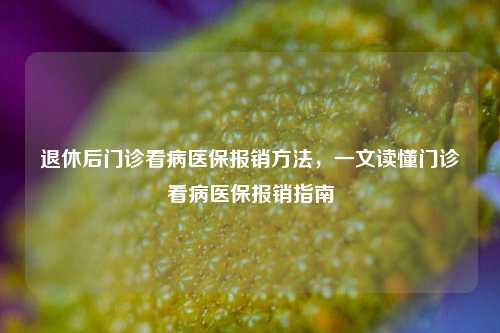 退休后门诊看病医保报销 *** ,一文读懂门诊看病医保报销指南