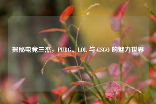 探秘电竞三杰,PUBG、LOL 与 CSGO 的魅力世界