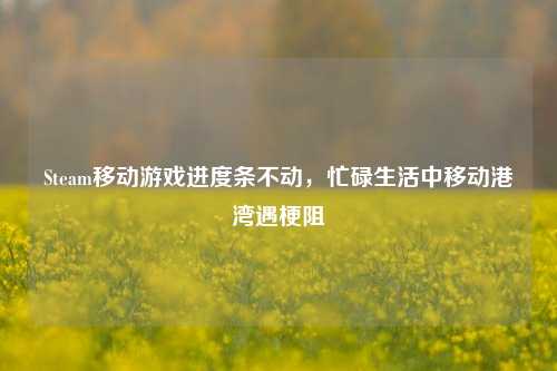Steam移动游戏进度条不动,忙碌生活中移动港湾遇梗阻
