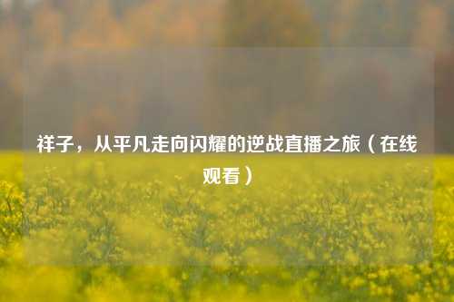 祥子,从平凡走向闪耀的逆战直播之旅(在线观看)