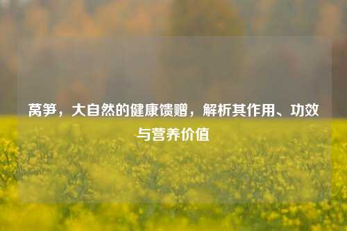 莴笋,大自然的健康馈赠,解析其作用、功效与营养价值