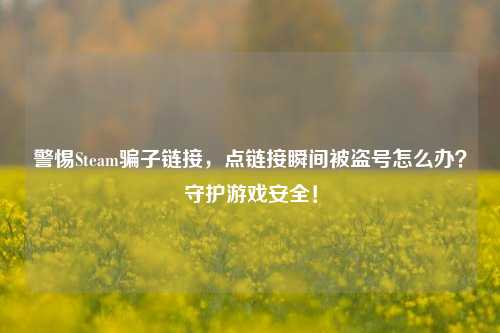 警惕Steam骗子链接,点链接瞬间被盗号怎么办?守护游戏安全!