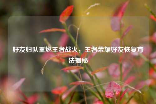 好友归队重燃王者战火,王者荣耀好友恢复 *** 揭秘