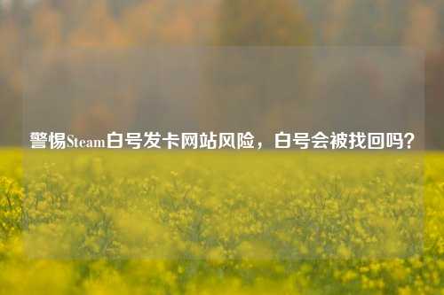 警惕Steam白号发卡网站风险,白号会被找回吗?