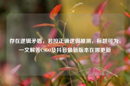 存在逻辑矛盾,若按正确逻辑推测,标题可为,一文解答CSGO及抖音最新版本在哪更新