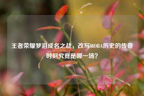 王者荣耀梦泪成名之战,改写MOBA历史的传奇时刻究竟是哪一场?