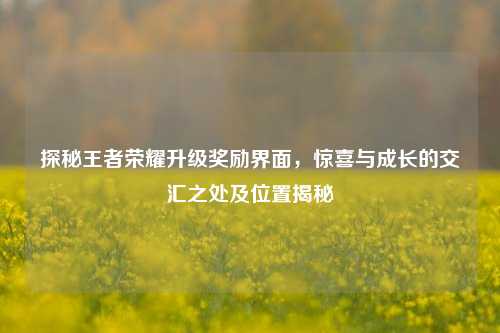 探秘王者荣耀升级奖励界面,惊喜与成长的交汇之处及位置揭秘