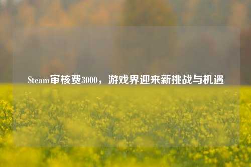 Steam审核费3000,游戏界迎来新挑战与机遇