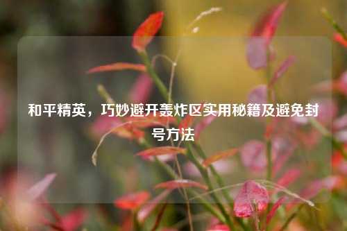 和平精英,巧妙避开轰炸区实用秘籍及避免封号 ***
