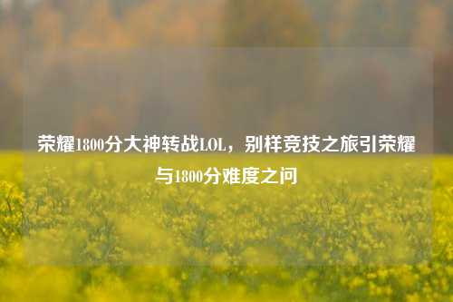 荣耀1800分大神转战LOL,别样竞技之旅引荣耀与1800分难度之问