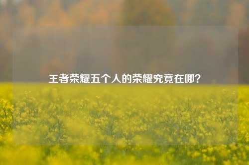 王者荣耀五个人的荣耀究竟在哪?