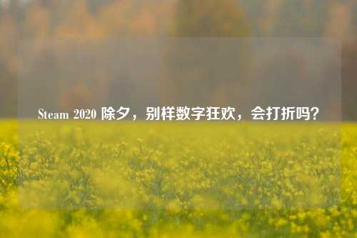 Steam 2020 除夕,别样数字狂欢,会打折吗?